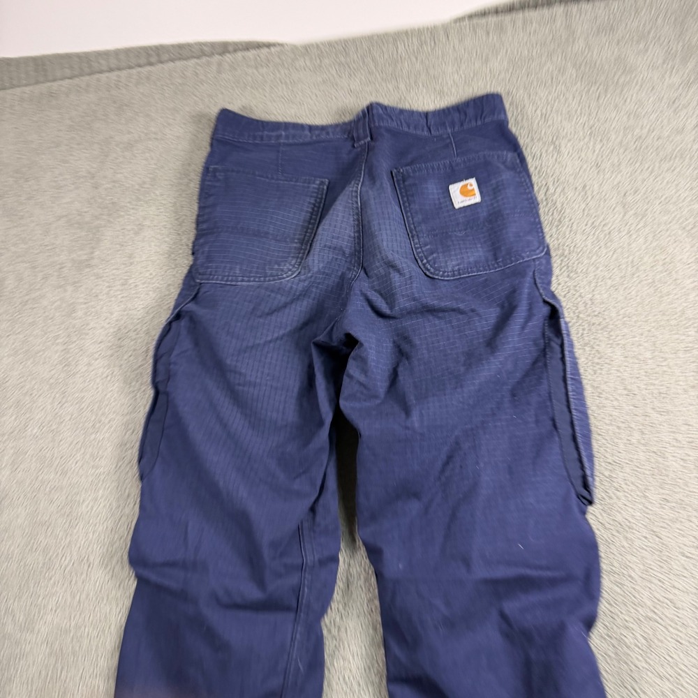 Carhartt Mens Navy Blue Ripstop Cargo Utility Pants 30x30 Workwear Straight Leg